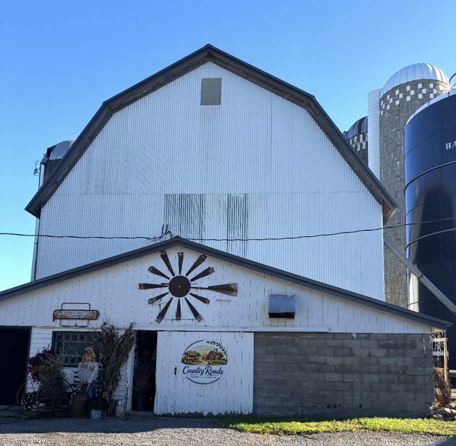 The barn with the Country Roads Community Foundation sign